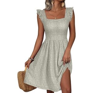 Loemes Summer Cute Floral Flowy Knee Length Sundressses Beach Dress size Medium